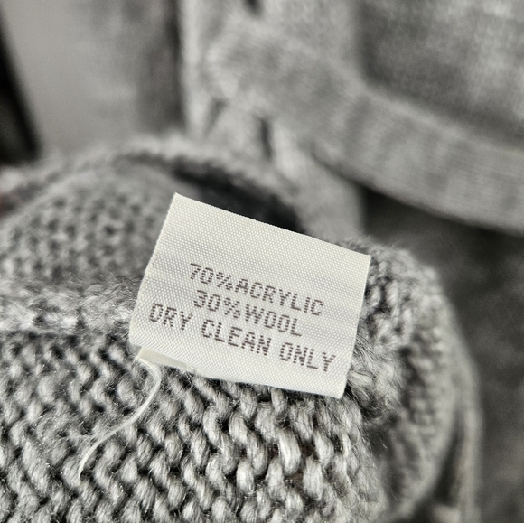 Lapis button down grey sweater size large wool tie waist penny lane Duster lapis - Picture 10 of 12